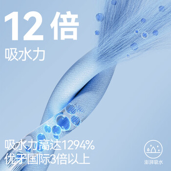 三利抗菌加厚毛巾2条A类吸水男女洗脸洗澡家用干发大面巾   蓝/灰