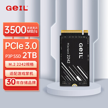 GEIL金邦 2TB SSD固态硬盘M.2接口PCIe 3.0（NVMe协议）2242短板 掌机游戏 高速3500MB/S P3P系列