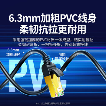 绿联七类网线纯铜 CAT7类万兆屏蔽网络连接线 游戏电竞双绞线 电脑宽带家用兼容2.5g成品跳线20米11275