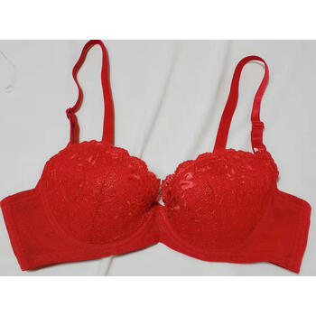 桑家剪标两排扣聚拢文胸 wx5983 红色 75b