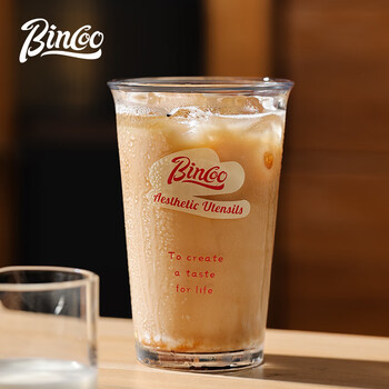 Bincoo玻璃咖啡杯冰美式杯子dirty冰拿铁杯冷饮夏天ins透明马克杯