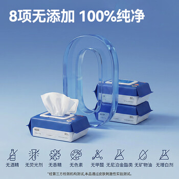 京东京造杀菌湿巾80片*4包 杀菌率99.9%无酒精湿巾纸 卫生湿纸巾儿童可用 京东京造杀菌湿巾80片*4包 杀菌率99.9%无酒精湿巾纸 卫生湿纸巾儿童可用