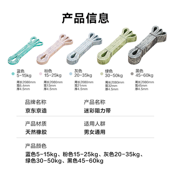 京东京造弹力带抗阻训练 阻力带引体向上助力带力量训练康复训练 迷彩蓝 京东京造弹力带抗阻训练 阻力带引体向上助力带力量训练康复训练 迷彩蓝