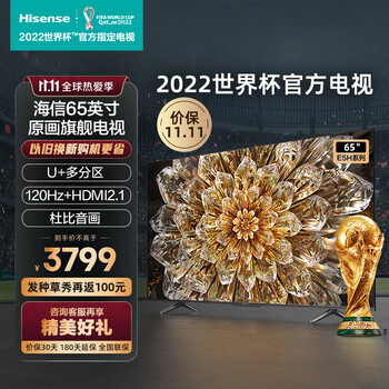 海信电视65E5H 65英寸4K超清U+多分区120Hz游戏原画旗舰智能全面屏液晶平板电视机以旧换新 65英寸