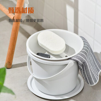 HOUYA脸盆桶28CM3件套手提水桶家用加厚塑料清洁洗衣学生宿舍