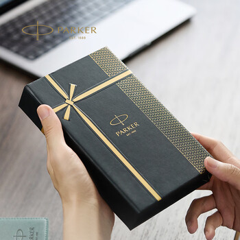 派克（PARKER）签字笔 商务办公专用送礼经典书写礼盒套装 威雅XL逐浪蓝金夹宝珠笔+流光礼盒