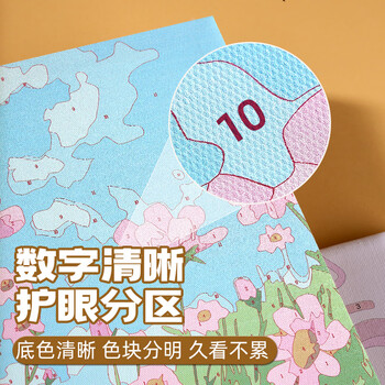 空色（Kongse）快乐数字油画diy填涂色动漫卡通人物儿童画挂画手绘油画画像油彩画美育工具