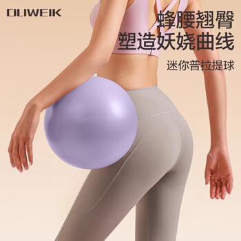 杜威克迷你瑜伽小球普拉提排腹压加厚防爆瑞士健身弹力孕妇训练紫25cm