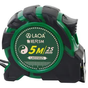 LAOA（LAOA）LA555025 卷尺 欧式包胶双面刻度鲁班尺钢卷尺带英寸公英制 5m