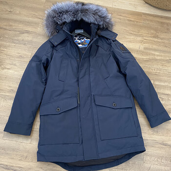 海外轻奢高端大鹅加拿大李敏镐加厚户外银狐毛领工装鹅羽绒服 男款军