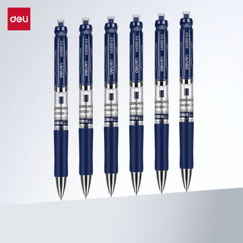 得力(deli)开学必备用品S01中性笔签字笔 0.5mm子弹头经典办公按动笔学生文具水笔 蓝色 12支/盒 S01 得力(deli)开学必备用品S01中性笔签字笔 0.5mm子弹头经典办公按动笔学生文具水笔 蓝色 12支/盒 S01