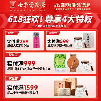 七彩雲南2019年珍藏陈香普洱熟茶散茶200g 口粮茶叶自己喝