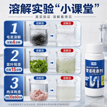 巨奇（JUQI）严选 管道疏通剂下水道马桶厕所强力溶解疏通神器120g*15瓶套装