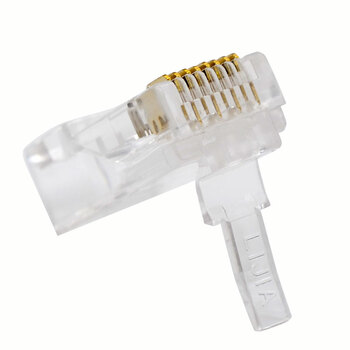 礼嘉 LJ-6810 工程级六类千兆水晶头 8P8C三叉镀金RJ45水晶头 10个/包 CAT6非屏蔽电脑网络宽带8芯网线连接头