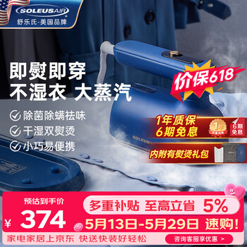 SOLEUSAIR舒乐氏手持挂烫机15g/min顺喷蒸汽量100毫升水箱家用蒸汽机电熨斗便携手持烫衣机 GT1