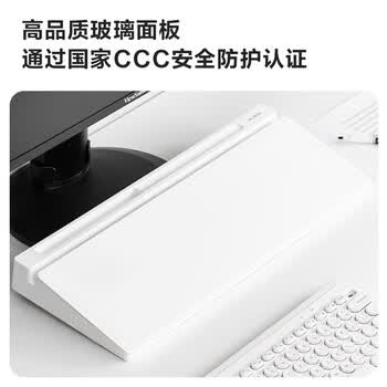 得力（deli）桌面横式小白板玻璃写字板套装办公会议记事 家庭学生留言 可擦写（附赠白板笔+板擦）NS124