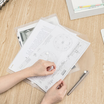 得力（deli）10只A4加厚透明文件袋 按扣资料袋 防水档案袋资料合同公文袋 财务票据收纳 学习用品 P05501A