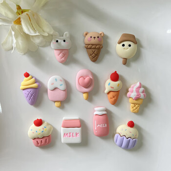 贴纸3d树脂贴画儿童大肚水壶卡通装饰杯子手帐手机贴 冰淇淋-背胶款