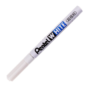 派通（Pentel ）油漆笔0.5mm细头针管 汽车补漆划痕修复 油性记号笔 X100W-F 白色