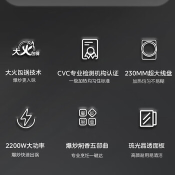 美的美的电磁炉家用大功率 电磁灶电火锅一体 柴火灶电磁灶2200W大火力 线下同款MC-22MC01
