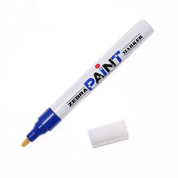 斑马牌（ZEBRA）油漆笔 油性记号笔 大号物流笔签名笔/马克笔 PAINT-MOP 蓝色 10支装