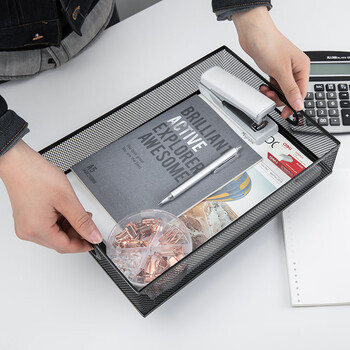 得力(deli)金属商务方形文件篮 镂空网材文件桌面收纳文件架/资料架/文件篮 财务凭证发票单据发票 黑色79080 得力(deli)金属商务方形文件篮 镂空网材文件桌面收纳文件架/资料架/文件篮 财务凭证发票单据发票 黑色79080