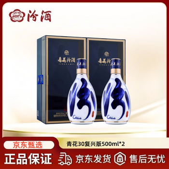 FWNJIU 青花冷酒 500ml 53%　杏花村　2本セット 杏花村酒两瓶装价格报价行情- 京东