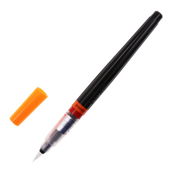 派通（Pentel ）科学毛笔小楷练字软毛笔 书法笔便携彩色绘画手帐手绘可换墨胆 XGFL 橙色