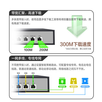 磊科（netcore）NBR200全千兆企业路由器 多WAN口 VPN虚拟专网/远程管理/AC管理/带宽叠加/策略路由