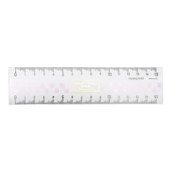 国誉淡彩曲奇亚克力高考透明直尺15cm 164*40*2.2mm 颜色随机1个装 WSG-CLC15