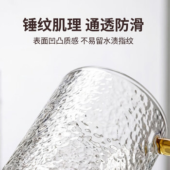 梵卡奇（FANKAQI）高颜值家用耐高温高硼硅玻璃杯套装带把手女士水杯