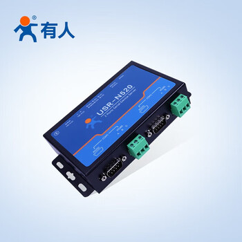 有人（LonHand） USR-N520-H7 N5X0 系列双串口工业串口服务器 RS232/422/485 转以太网 Modbus 网关
