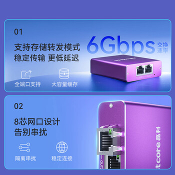 磊科（netcore）Z12G 一分二网线分线器 2网口转接头网络交换器 千兆交换机 电脑笔记本路由器IPTV机顶盒HUB分流器