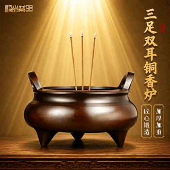 三足双耳熏香炉- 京东