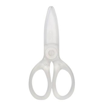 国誉(KOKUYO)儿童树脂剪刀淡彩曲奇学生用飞特飒飒剪刀刃长50mm 透明1个 WSG-HSJ230T