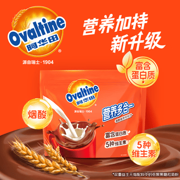 阿华田（Ovaltine）可可粉袋装400g 早餐代餐巧克力粉牛奶烘焙咖啡冲饮伴侣固体饮料