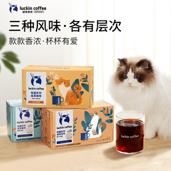 瑞幸咖啡挂耳咖啡小布偶10g*20袋手冲滤泡挂耳黑咖啡粉0蔗糖深烘运动健身