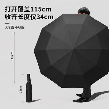 京东京造 雨伞 自动折叠伞太阳伞遮阳男晴雨两用大号 双人伞10骨25寸115cm 京东京造 雨伞 自动折叠伞太阳伞遮阳男晴雨两用大号 双人伞10骨25寸115cm