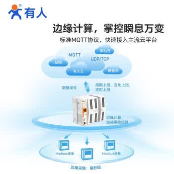 有人（LonHand） USR-M100 有人积木式 4G DTU 边缘计算网关 MQTT 上云 ModbusRTU 转 JSON 可拓展 IO 控制器