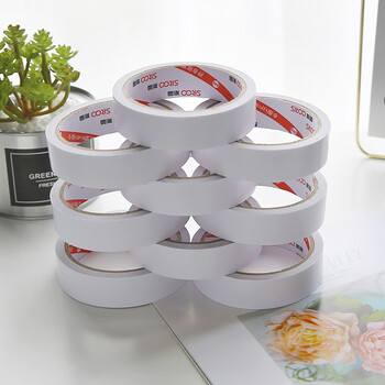 斯图sitoo 高粘棉纸双面胶带 学生文具手工制作 18mm*10y(9.1m/卷) 白色小卷芯1卷装 办公用品 凑单