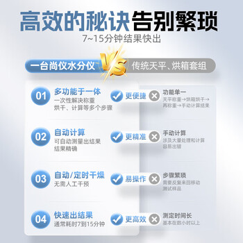 尚仪 水分测定仪 可打印可数据存储卤素灯称量110g/精度0.002g SN-SH-16A
