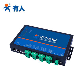 有人（LonHand） USR-N580-H7 N580 工业 8 串口服务器 RS485 转以太网 Modbus 网关串口转网口通讯模块