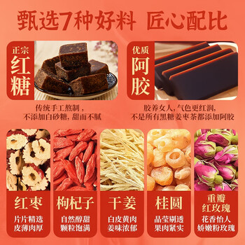 同仁堂（TRT）红糖姜枣茶阿胶红糖姜茶大姨妈生理期暖宫送女友养生花茶包150g