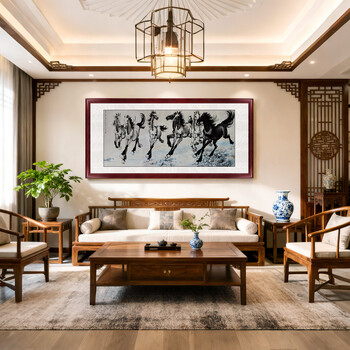 八骏图徐悲鸿- 京东