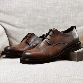 塔驰密司(touch miss)男鞋德比鞋新款英伦休闲皮鞋男圆头商务正装牛皮