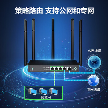 磊科（netcore）B6全千兆无线路由器企业级 wifi5G双频 1200M多WAN口 家用商用高速5天线路由