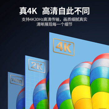 绿联DP转HDMI转接线4K30Hz高清连接线 DisplayPort转HDMI 适用电脑接电视显示器视频线1.5米 10239