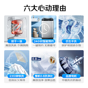 志高（CHIGO）波轮洗衣机10KG全自动大容量洗烘一体家用租房宿舍洗脱一体 XQB100-188 