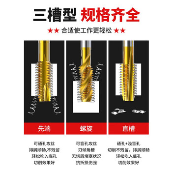 沪豪（HUHAO）第二代 6542镀汰机用丝锥不锈钢专用攻丝钻头螺旋M4x0.7MM/2支