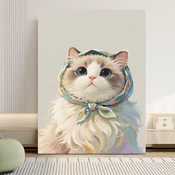 油彩画　猫 油画小猫品牌及商品- 京东